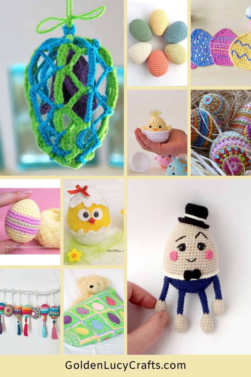 Crochet Easter Egg Pattern Collection GoldenLucyCrafts